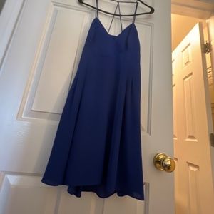 Express cobalt strappy back cocktail dress